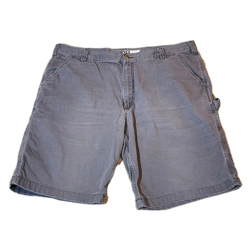 Carhartt Shorts Mens 42 Grey Relaxed Fit Denim Carpenter Workwear Inseam 10"